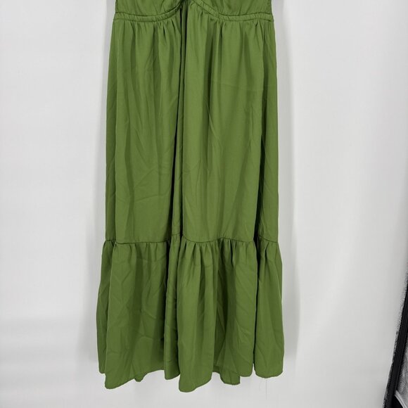 1. State Womens Size 10 Green Boho Beaded Cut-Out Halter A-Line Midi Dress NWT - Picture 9 of 14
